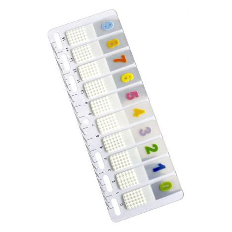 Zakładki indeksujące z linijką Tres 44x12mm, 100szt Cyfry